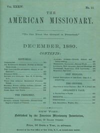 Cover of The American Missionary, Volume 34, No. 12, December 1880