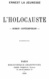 Cover of L'Holocauste: Roman Contemporain