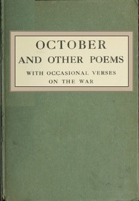 Cover of October, and Other Poems; with Occasional Verses on the War