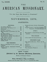 Cover of The American Missionary — Volume 33, No. 11, November, 1879