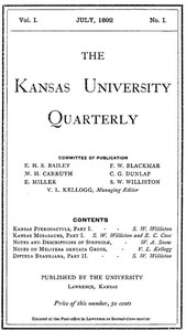 Cover of The Kansas University Quarterly, Vol. I, No. 1 (1892)