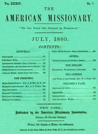 Cover of The American Missionary — Volume 34, No. 7, July, 1880