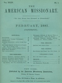 Cover of The American Missionary — Volume 35, No. 2, February, 1881