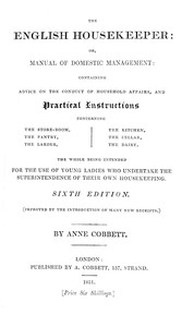 Cover of The English Housekeeper: Or, Manual of Domestic Management