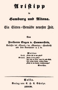 Cover of Aristipp in Hamburg und Altona: Ein Sitten-Gemälde neuester Zeit