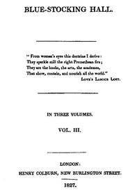 Cover of Blue-Stocking Hall, (Vol. 3 of 3)