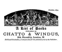 Cover of A list of books published by Chatto & Windus, October 1892