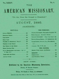 Cover of The American Missionary — Volume 34, No. 8, August, 1880