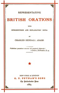 Cover of Representative British Orations Volume 1 (of 4)