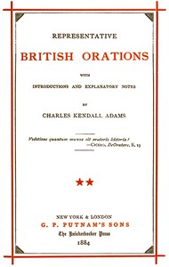 Cover of Representative British Orations Volume 2 (of 4)