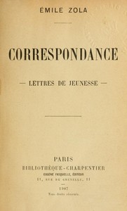 Cover of Correspondance: Lettres de jeunesse