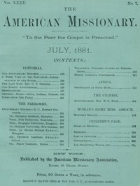 Cover of The American Missionary — Volume 35, No. 7, July, 1881