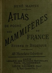 Cover of Atlas de poche des mammifères de la France, de la Suisse romane et de la Belgique