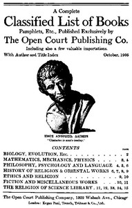 Cover of A Complete Classified List of Books, Pamphlets, Etc., Published Exclusively by The Open Court Publishing Co.