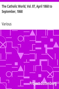 Cover of The Catholic World, Vol. 07, April 1868 to September, 1868