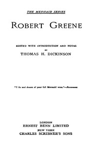 Cover of Robert Greene: [Six Plays]