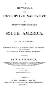 Cover of Historical and descriptive narrative of twenty years' residence in South America (Vol 3 of 3)
