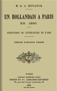 Cover of Un hollandais à Paris en 1891: Sensations de littérature et d'art