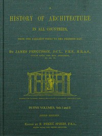 Cover of A History of Architecture in all Countries, Volumes 1 and 2, 3rd ed.