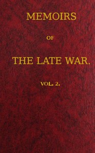 Cover of Memoirs of the Late War, Vol 2 (of 2)