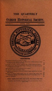 Cover of The Quarterly of the Oregon Historical Society (Vol. I, No. 2)
