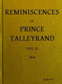 Cover of Reminiscences of Prince Talleyrand, Volume 2 (of 2)