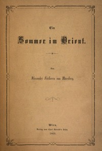 Cover of Ein Sommer im Orient