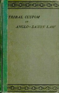 Cover of Tribal Custom in Anglo-Saxon Law