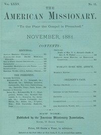 Cover of The American Missionary — Volume 35, No. 11, November, 1881