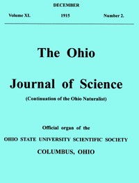 Cover of The Ohio Journal of Science. Vol. XVI., No. 2 (December, 1915)