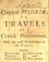 Cover of The Comical Pilgrim; or, Travels of a Cynick Philosopher...
