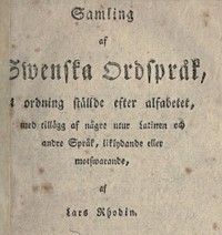 Cover of Samling af Swenska Ordspråk