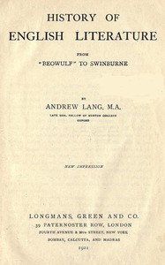 Cover of History of English Literature from "Beowulf" to Swinburne