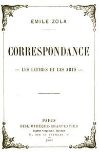 Cover of Correspondance: Les lettres et les arts