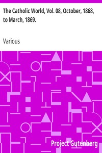Cover of The Catholic World, Vol. 08, October, 1868, to March, 1869.