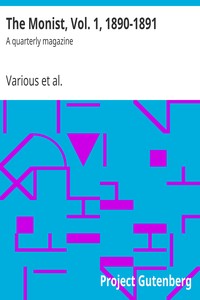 Cover of The Monist, Vol. 1, 1890-1891