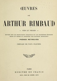 Cover of Oeuvres de Arthur Rimbaud: Vers et proses