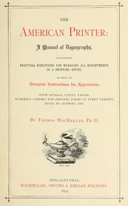 Cover of The American Printer: A Manual of Typography