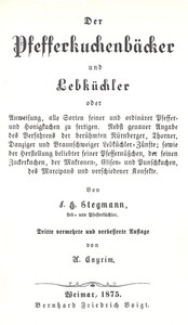 Cover of Der Pfefferkuchenbäcker und Lebküchler