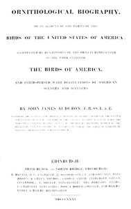 Cover of Ornithological biography, Vol. 1 (of 5)