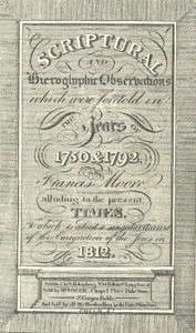 Cover of Scriptural and Hieroglyphic Observations which were foretold in the years of 1750 & 1792