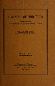 Cover of A Manual of Bird Study