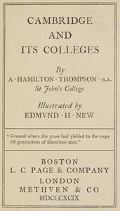 Cover of Cambridge and Its Colleges