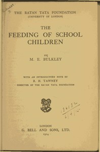 Cover of The Feeding of School Children