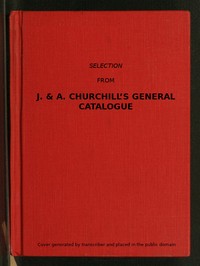 Cover of Selection from J. & A. Churchill's General Catalogue (1890)