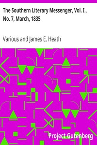 Cover of The Southern Literary Messenger, Vol. I., No. 7, March, 1835