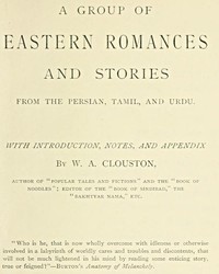 Cover of A Group of Eastern Romances and Stories from the Persian, Tamil and Urdu