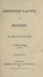 Cover of Griffith Gaunt; or, Jealousy
