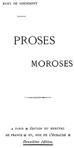 Cover of Proses moroses