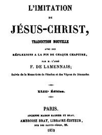 Cover of L'imitation de Jésus-Christ